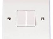 Light Switch 2 Gang Switch White