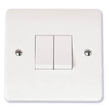 Light Switch 2 Gang Switch White