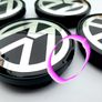 4x VW 55mm Black Chrome logo Volkswagen alloy wheel centre caps cap Hub Cover 54 Image 3