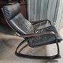 Black Leather Rocking Armchair Image 2