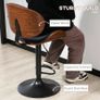 Bar Stool Set, Adjustable Height, Swivel, Faux Leather, Steel Frame, Black, 53 x 50.5 x 112.5 cm Image 3