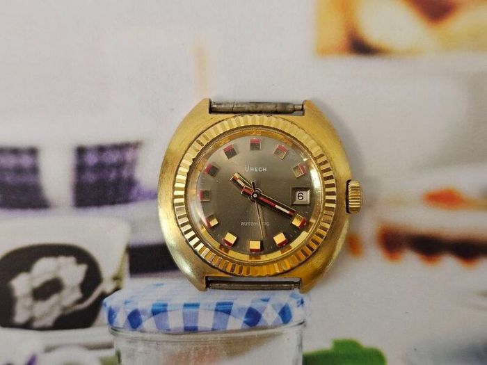 Vintage Automatic Swiss Made Urech Small Cased Unisex Swiss Watch from 1960s