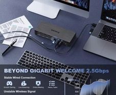 WAVLINK USB-C Quad Display 4K Universal Dock WL-UG69PD8 Pro Docking Station 180w Apple dell Lenovo
