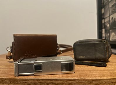 Minolta 16 film camera with case