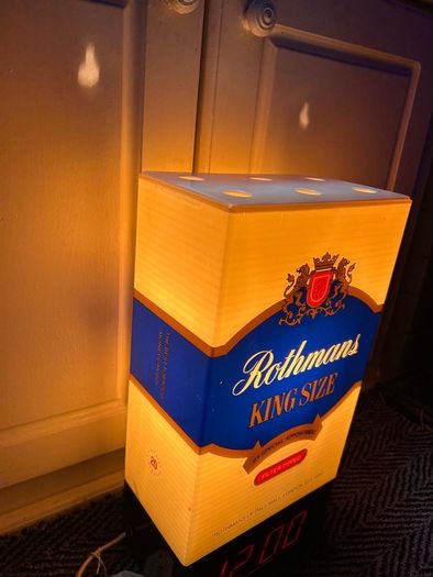 Extremely rare Rothmans wall mounted display clock light
