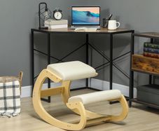 Ergonomic Rocking Knee Stool for Home Office, to Improve Posture, Cream