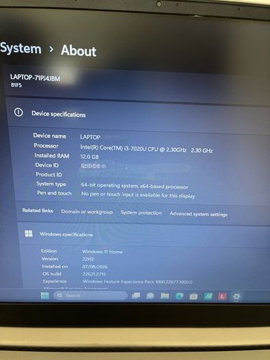 Laptop Lenovo Ideapad 15,6" | SSD , Windows 11