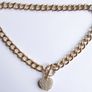 Guess Gold Tone Toggle Puffed Heart Charm Necklace Rhinestone Length 20" Image 4