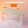 Standing Desk with USB Charging Port, 160 x 80 cm, 4 Preset Height Settings Image 8