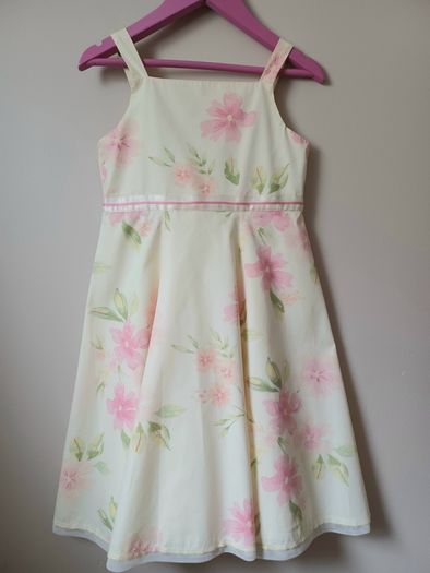 Girls Lemon Floral Dress Age 7-8