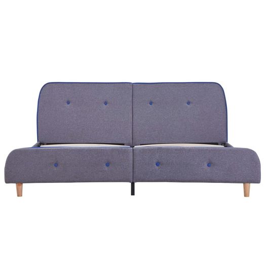 Bed Frame Light Grey Fabric 150x200 cm