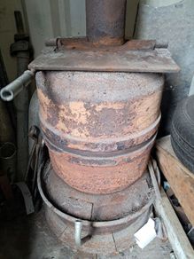 homemade stove suit shed