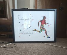 Large Custom-framed Motivational Running Art
