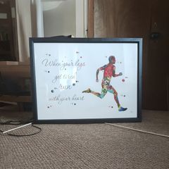 Large Custom-framed Motivational Running Art