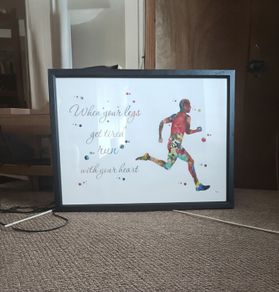 Large Custom-framed Motivational Running Art