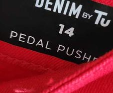 Denim by TU Red Peddle Pushers Sz 14UK (Bnwot)