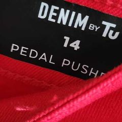 Denim by TU Red Peddle Pushers Sz 14UK (Bnwot)