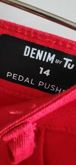 Denim by TU Red Peddle Pushers Sz 14UK (Bnwot)