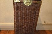 Vintage Wicker and Brass Square Basket