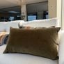 Green Velvet Cushion 100% Duck Feather Image 2