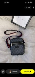 mens Red and Black Cross body bag