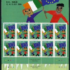 2006 Ireland Stampa Members Souvenir Europa Sheetlet. 48c & 75c sheets in both Plate 1A1A1A1A & 1B1B1B1B (4 sheets). Sheets Overprinted for Stampa Mint Never Hinged (MNH)