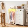 Chest of Drawers Bedroom with Hanging Rail, Built-in LED Lighting and Power Socket Image 3