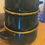 Teflon three piece saucepan set green & gold Image 4