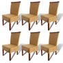 Dining Chairs 6 pcs Brown Natural Rattan Image 7