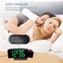 Projection Alarm Clock, Digital Clocks Bedside with Temperature Date, Adjustable Brightness, Snooze, LED Curved Screen Clocks for Bedrooms Office Home Desktop Image 7