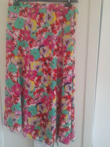 ladies long multi coloured print skirt