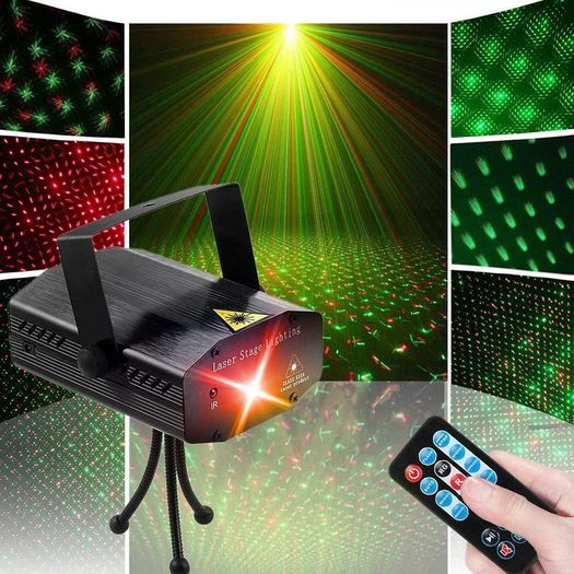 Mini Projector DJ Disco Light Laser Adjustable Lighting Stage Party Show Party with RC
