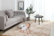 Rugs Living Room 180x270cm Fluffy Area Rugs for Bedroom Shaggy Anti Slip Super Soft Extra Large Rugs Indoor Modern Home Decor Floor Carpet - Light Camel (Tie-dye)