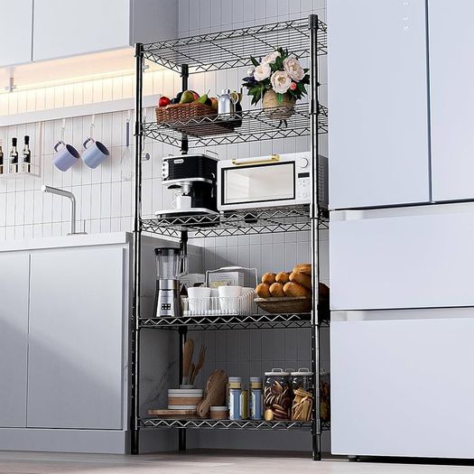 1250 lbs Storage Shelving Utility Shelving Unit 5-Tier Utility Shelving Unit Steel Organizer Wire Rack for Home,Kitchen,Office 35 x 60 x 158.7 cm