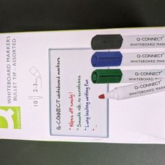 BRAND NEW 10 whiteboard markers q-connect 2-3mm assorted colours
