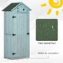 Garden Shed Vertical Utility 3 Shelves Shed Wood Outdoor Garden Tool Storage Unit Storage Cabinet, 77 x 54.2 x 179cm - Blue Image 4
