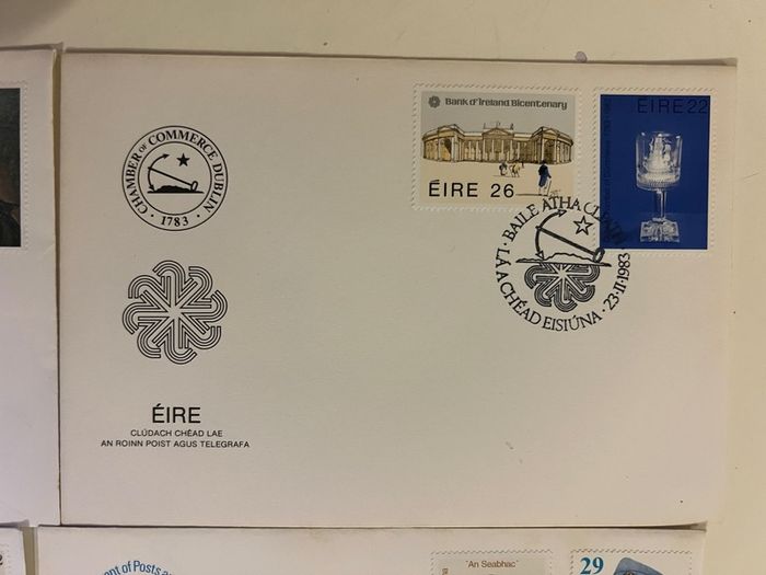 Irish 1980's FDC covers 9pcs envelopes