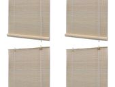 Natural Bamboo Roller Blinds 4 pcs 120x160 cm