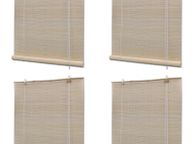 main image for ad Natural Bamboo Roller Blinds 4 pcs 120x160 cm