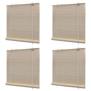 Natural Bamboo Roller Blinds 4 pcs 120x160 cm