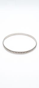 Studded Edge Sterling Silver Bangle