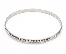 Studded Edge Sterling Silver Bangle