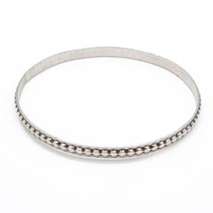 Studded Edge Sterling Silver Bangle