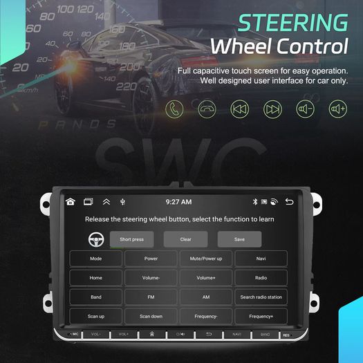 2+64g 9'' 2din Car Stereo For Vw Magotan Golf Passat Tiguan Caddy Multimedia Player Carplay Android Auto Wifi Gps Fm Rds Bt Car Audio