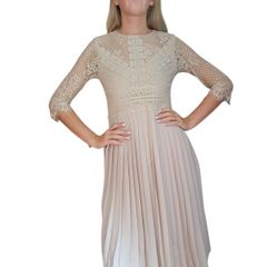 Zara lace bodice pleated occasion dress