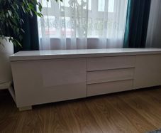 IKEA TV Bench Unit High Gloss White