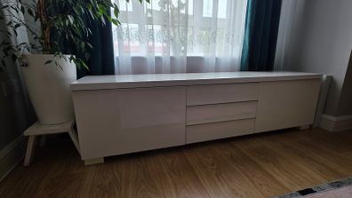 IKEA TV Bench Unit High Gloss White