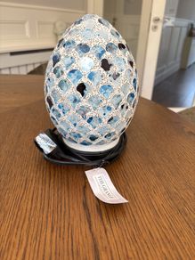Blue Mosaic Egg Lamp - Never Used with Tags