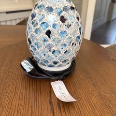 Blue Mosaic Egg Lamp - Never Used with Tags