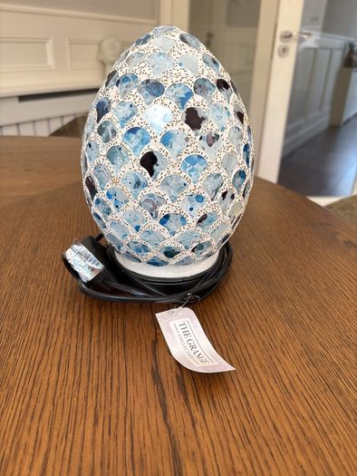 Blue Mosaic Egg Lamp - Never Used with Tags